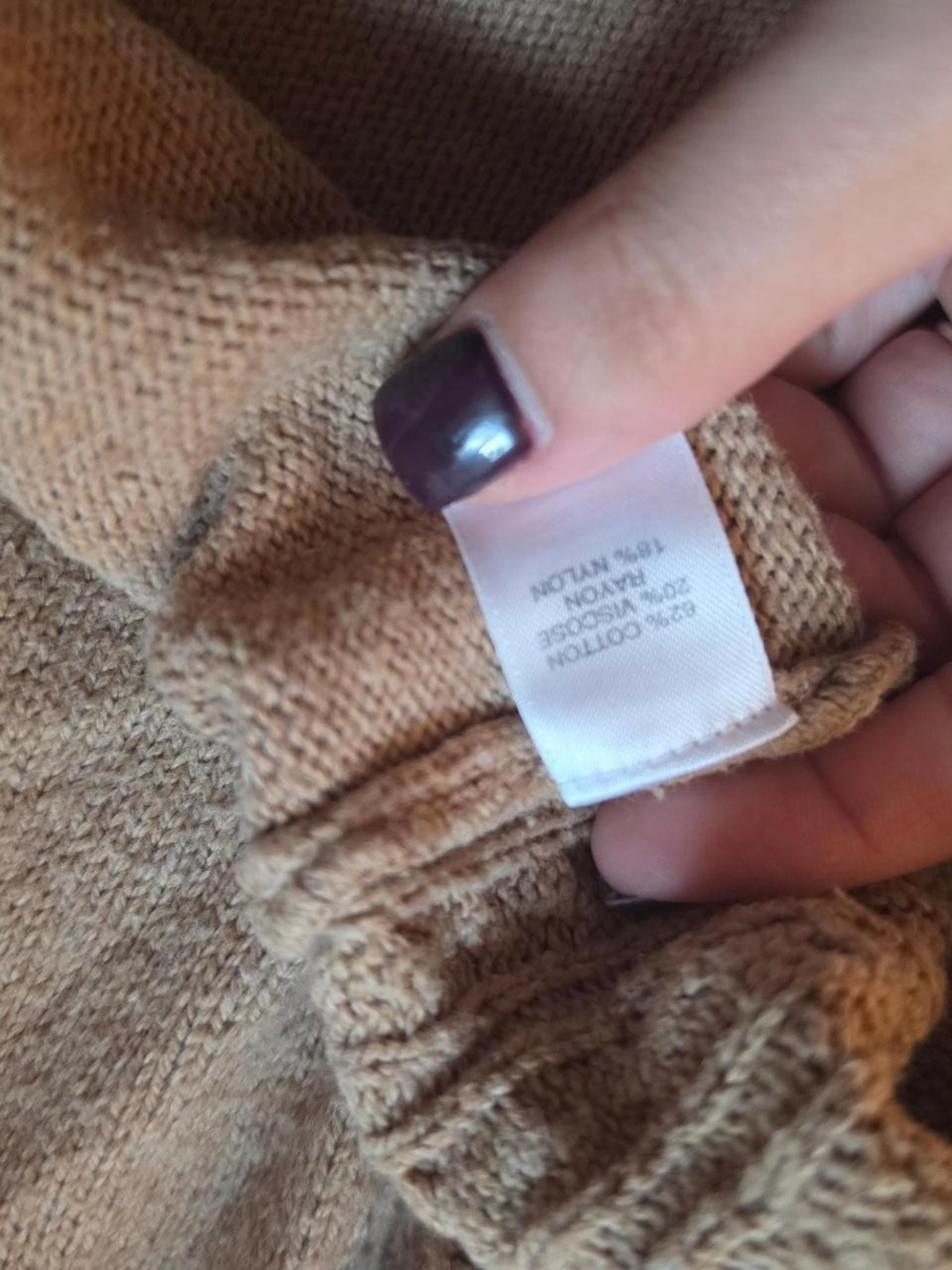 Women's Cable Knit Sweater - Camel - Picture 5 of 8